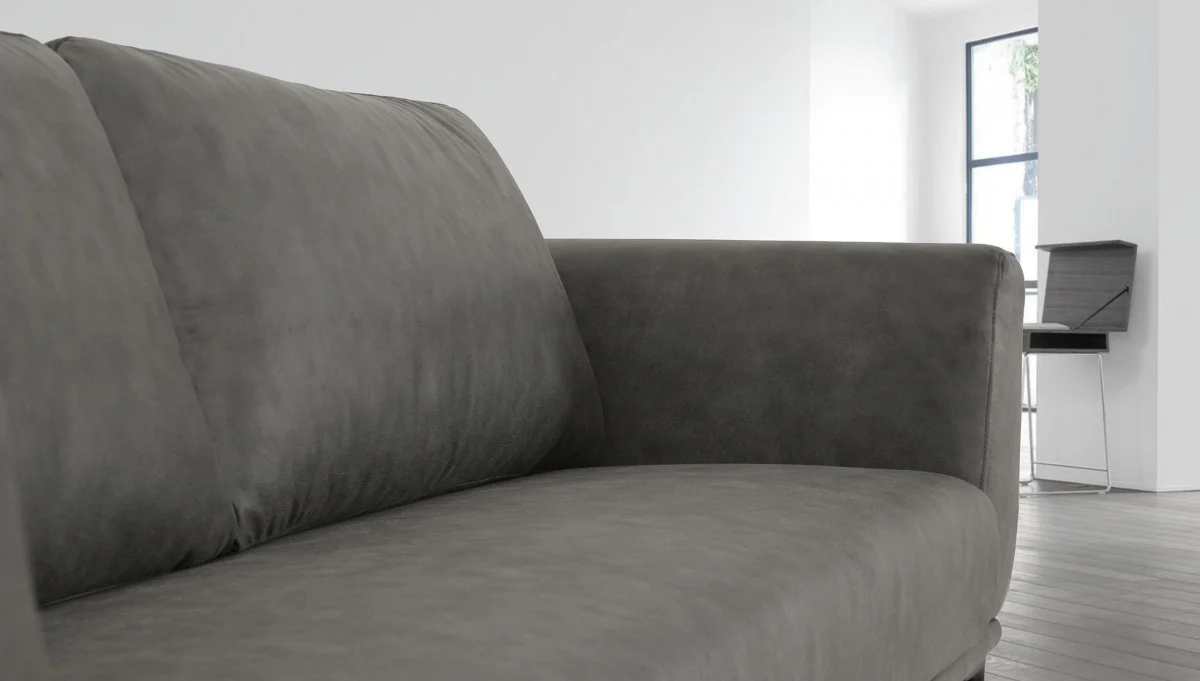 Modern 87" Dark Grey Sofa With Removable Back Cushions By Homeroots - Image 3