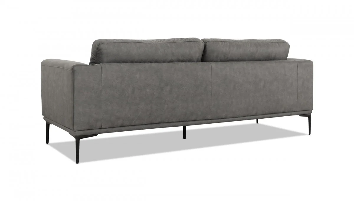 Modern 87" Dark Grey Sofa With Removable Back Cushions By Homeroots - Image 4