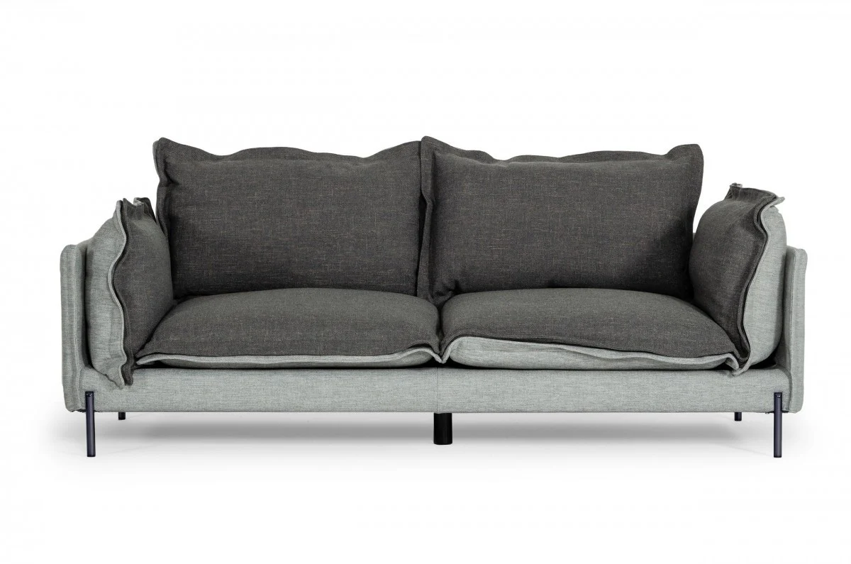 Modern 87" Two Tone Grey Sofa With Reversible Cushions By Homeroots - Image 2