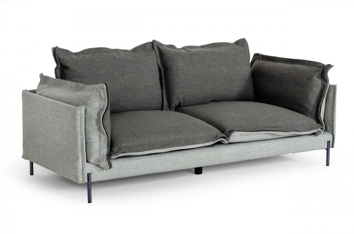 Modern 87" Two Tone Grey Sofa With Reversible Cushions By Homeroots - Image 4