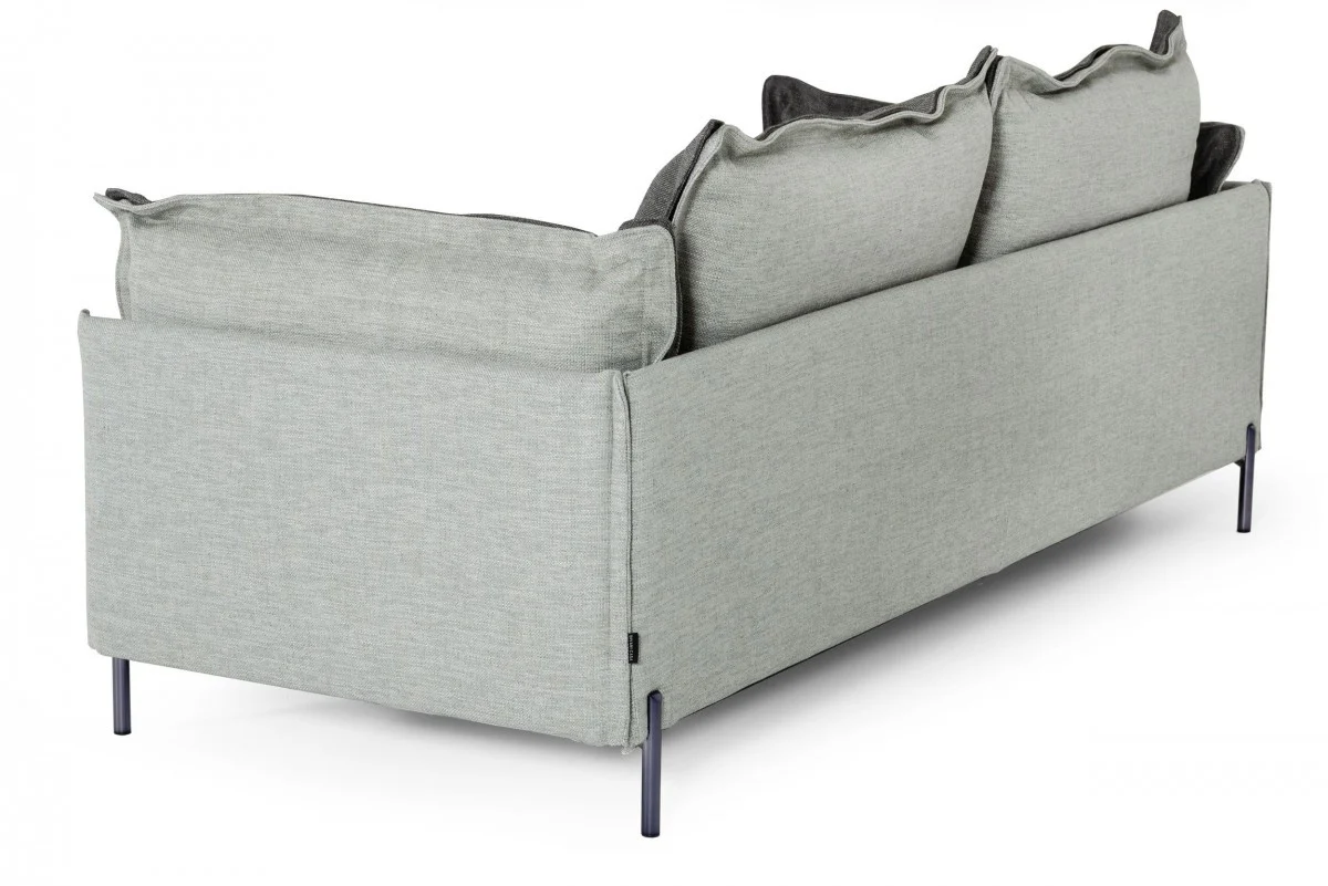 Modern 87" Two Tone Grey Sofa With Reversible Cushions By Homeroots - Image 6