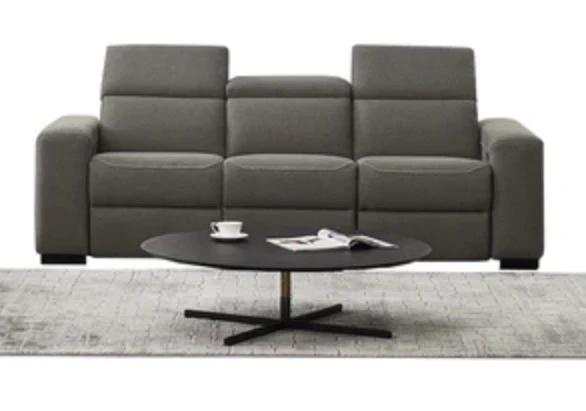 Modern 89" Brown Sofa With Two Recliners By Homeroots - Image 3