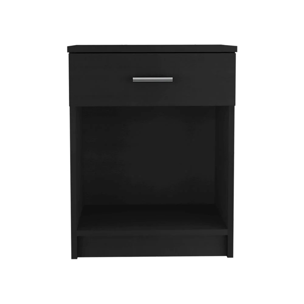 Modern and Eco Black Bed and Bath Nightstand By Homeroots - Image 2