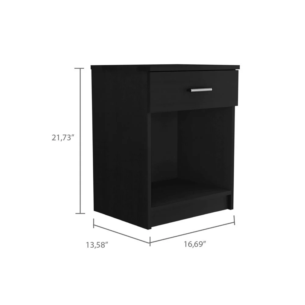 Modern and Eco Black Bed and Bath Nightstand By Homeroots - Image 4