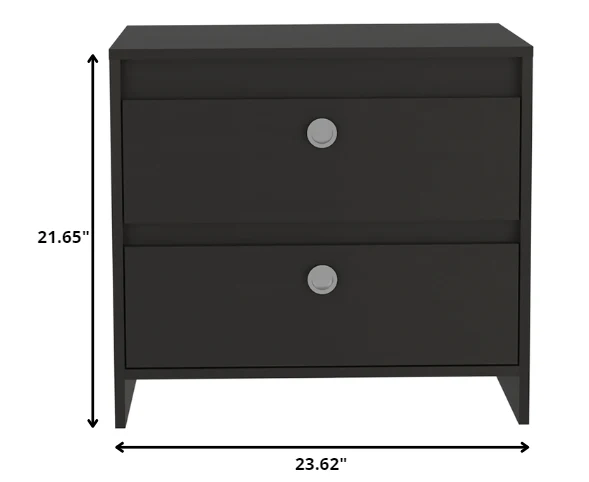 Modern and Minimalist White and Dark Brown Board Nightstand By Homeroots - Image 8