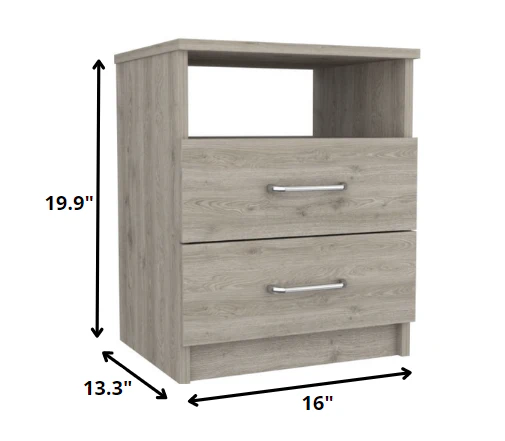 Modern and Stylish Light Grey Particle Bedroom Nightstand By Homeroots - Image 4