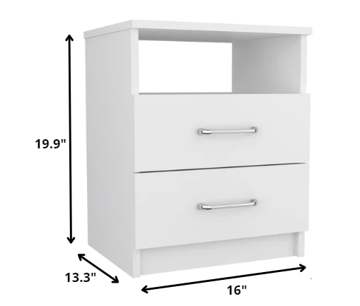 Modern and Stylish White Particle Bedroom Nightstand By Homeroots - Image 4