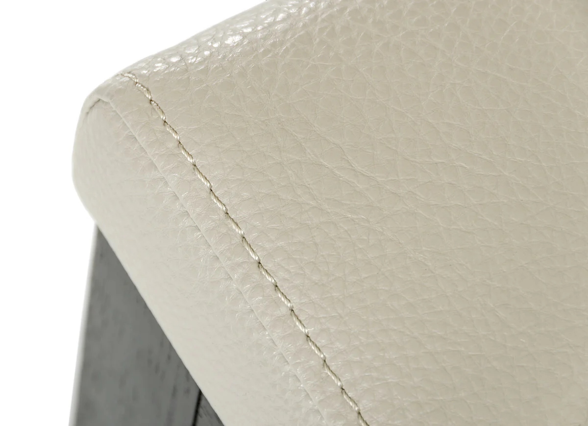 Modern Beige Faux Leather Counter Stool By Homeroots - Image 2