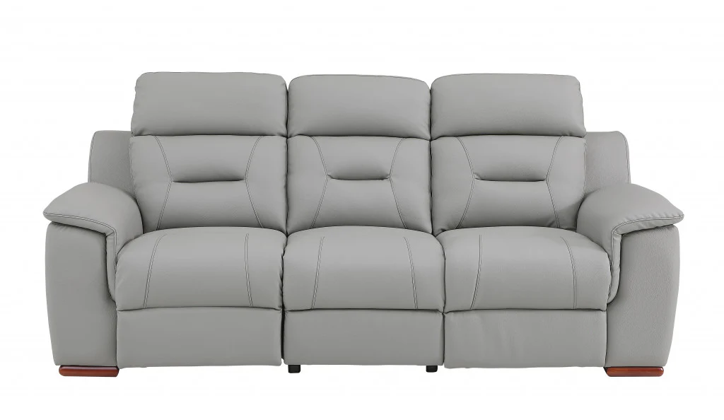 Modern Beige Leather Reclining Sofa By Homeroots - Image 11