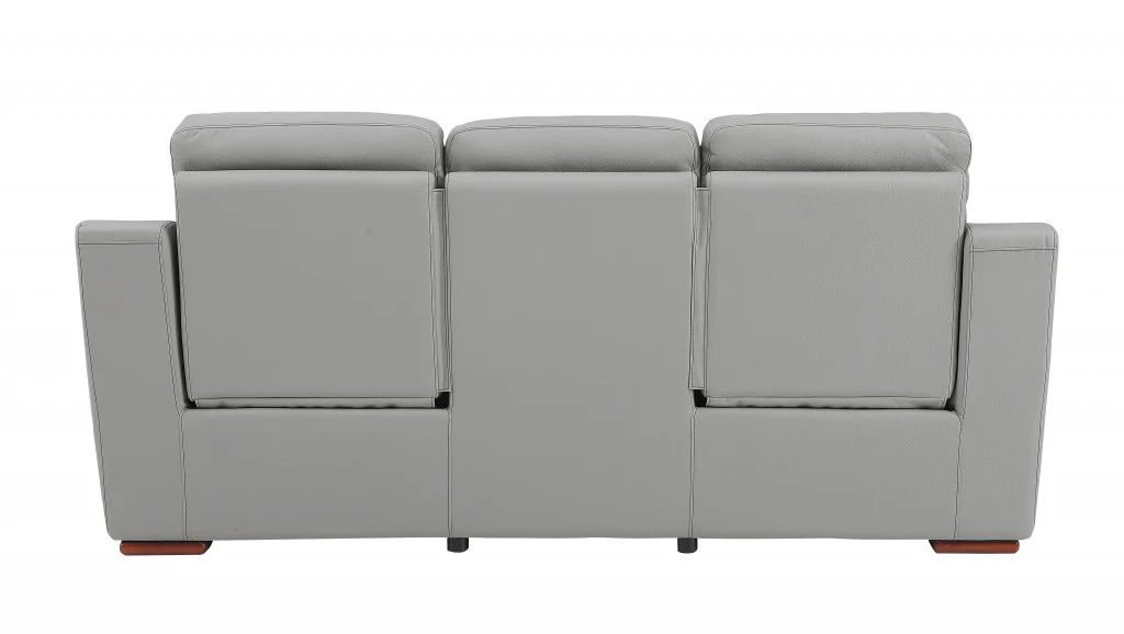 Modern Beige Leather Reclining Sofa By Homeroots - Image 13