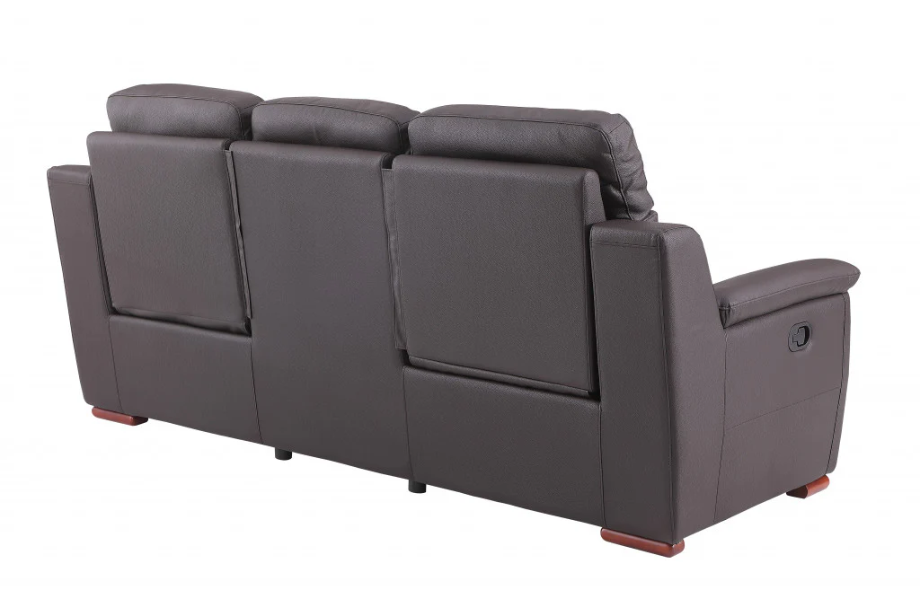 Modern Beige Leather Reclining Sofa By Homeroots - Image 8