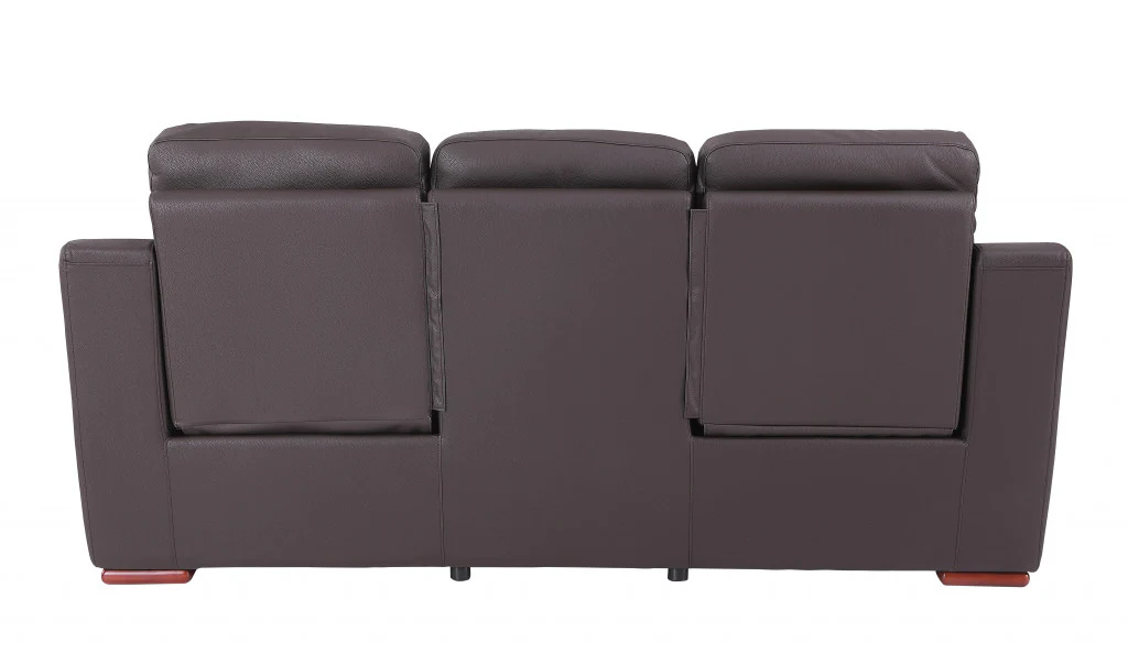 Modern Beige Leather Reclining Sofa By Homeroots - Image 9