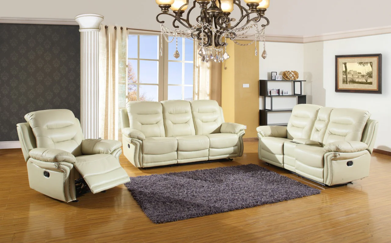 Modern Beige Sofa Set With Console Loveseat By Homeroots - Image 2