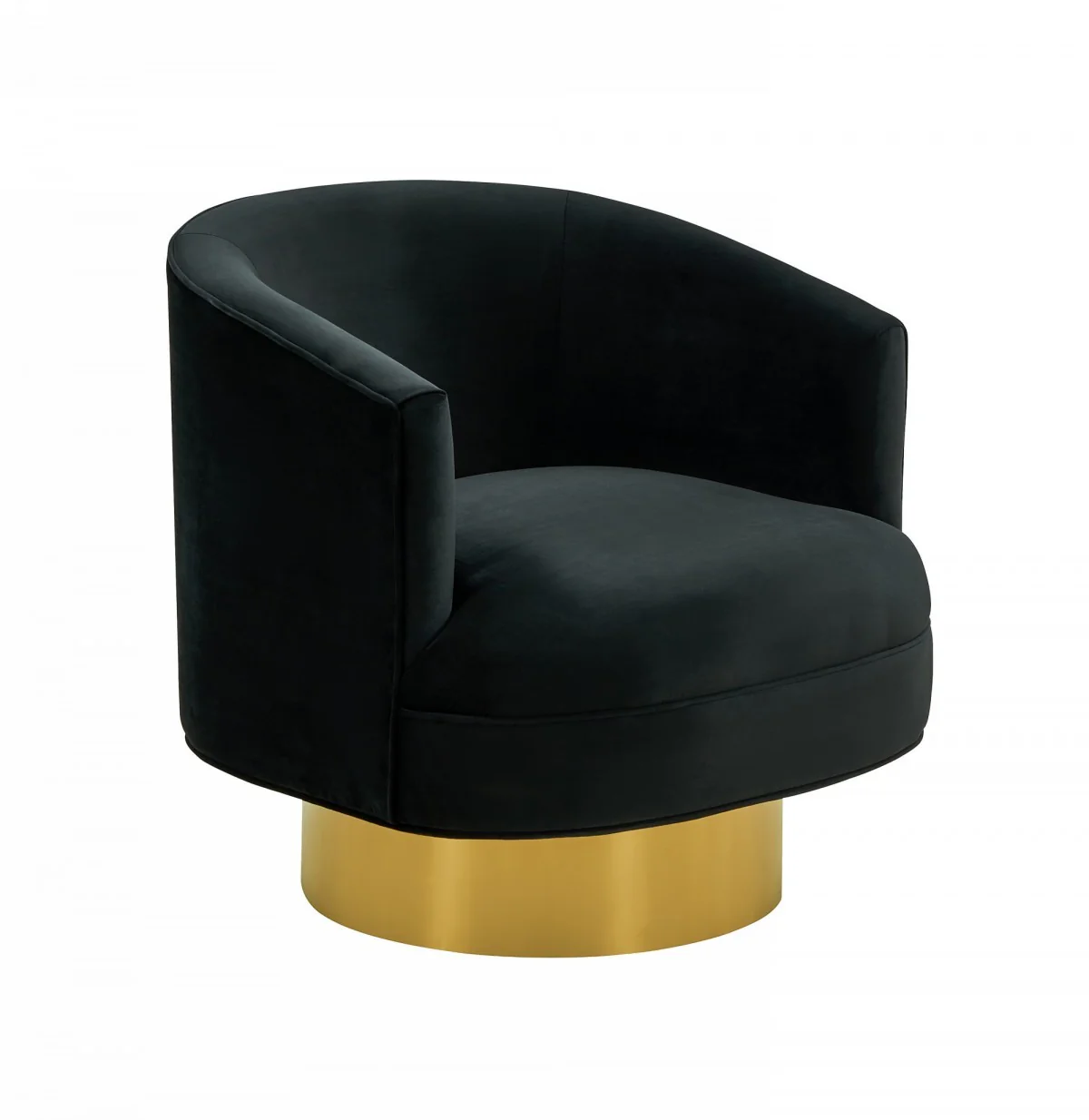 Modern Black and Gold Velvet Accent Chair By Homeroots - Image 2