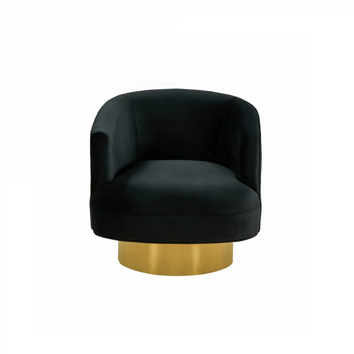 Modern Black and Gold Velvet Accent Chair By Homeroots - Image 3