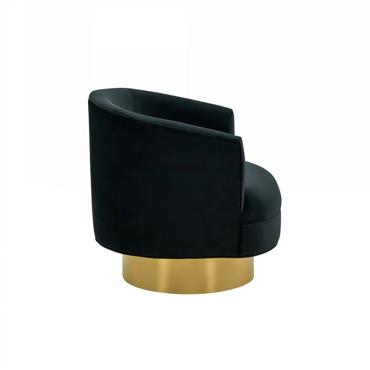 Modern Black and Gold Velvet Accent Chair By Homeroots - Image 4