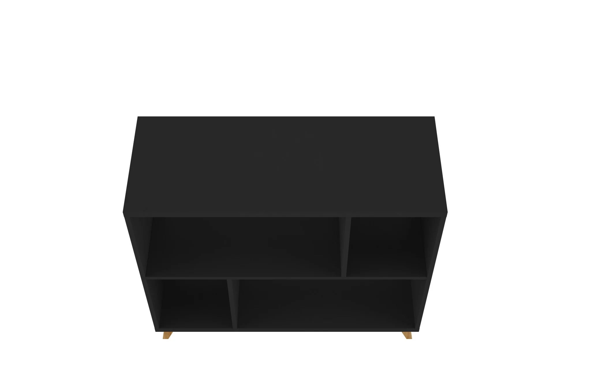 Modern Black and Natural Bookcase By Homeroots - Image 5