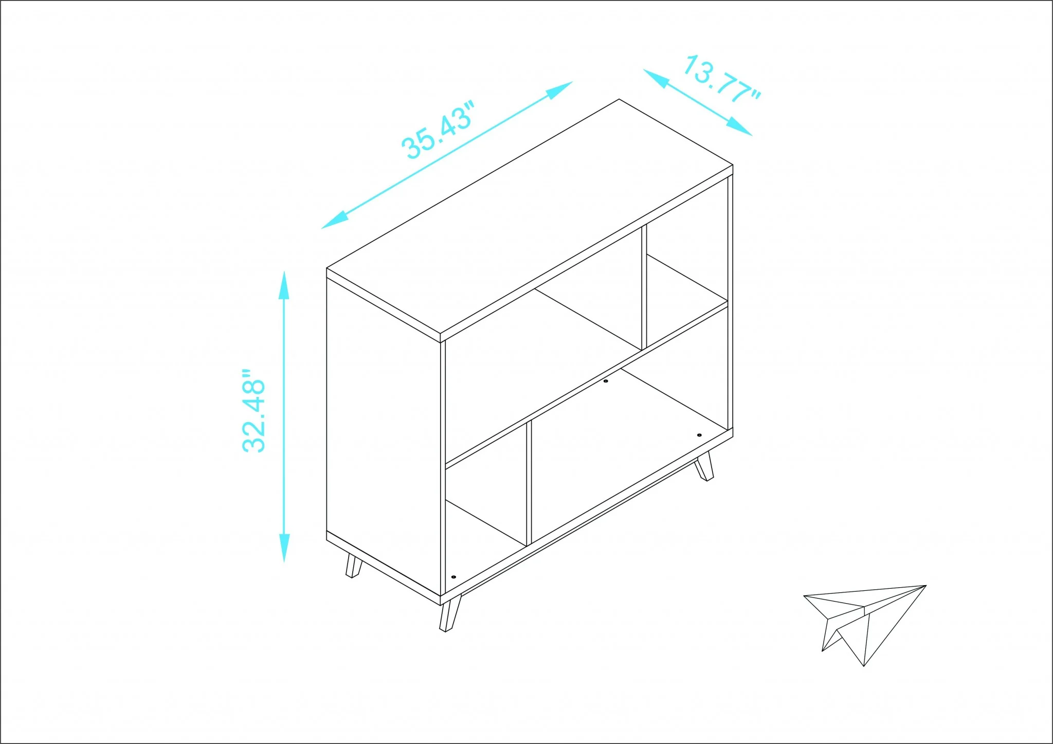 Modern Black and Natural Bookcase By Homeroots - Image 6