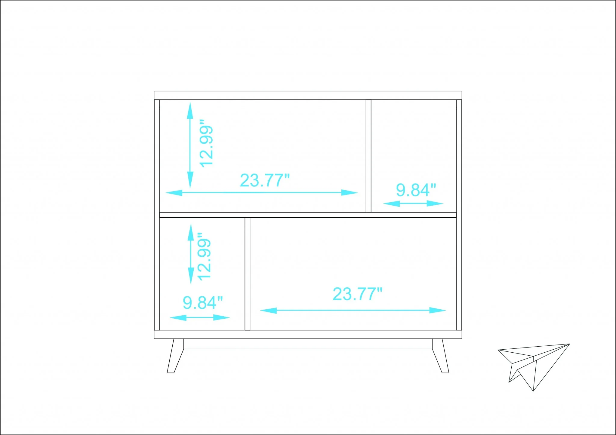 Modern Black and Natural Bookcase By Homeroots - Image 7