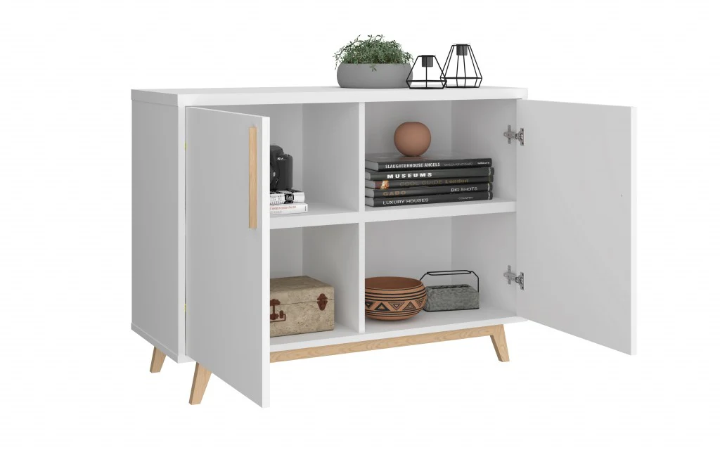 Modern Black And Natural Two Door Buffet By Homeroots - Image 10