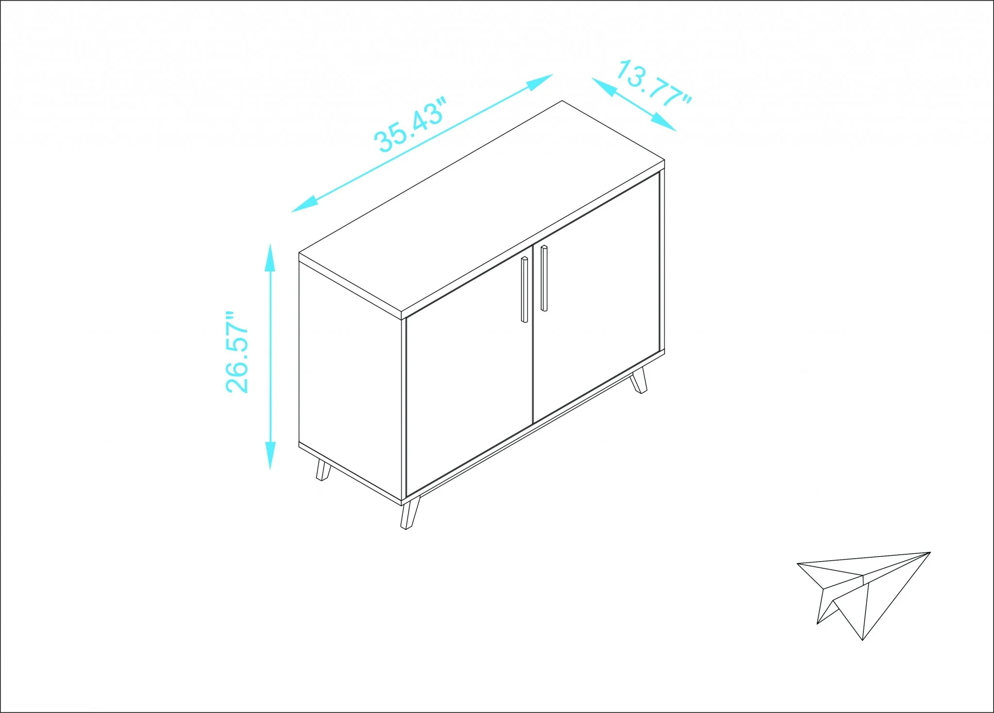 Modern Black And Natural Two Door Buffet By Homeroots - Image 13