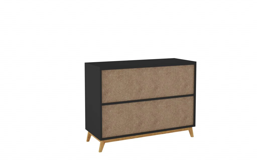 Modern Black And Natural Two Door Buffet By Homeroots - Image 5