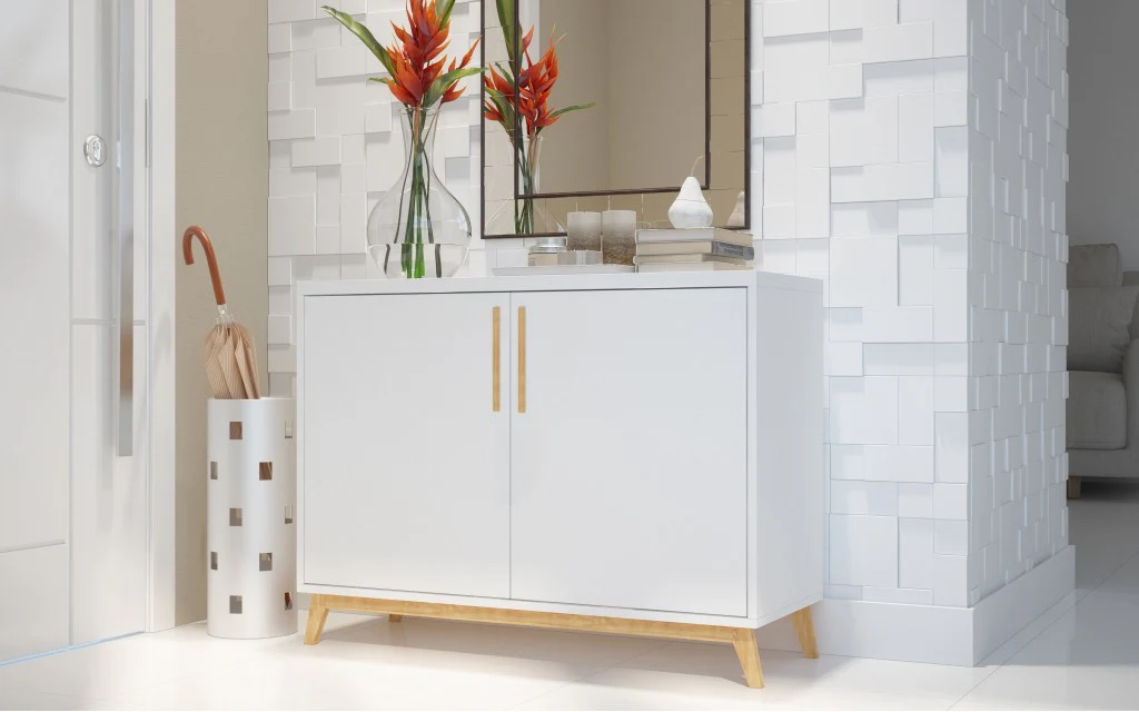 Modern Black And Natural Two Door Buffet By Homeroots - Image 9