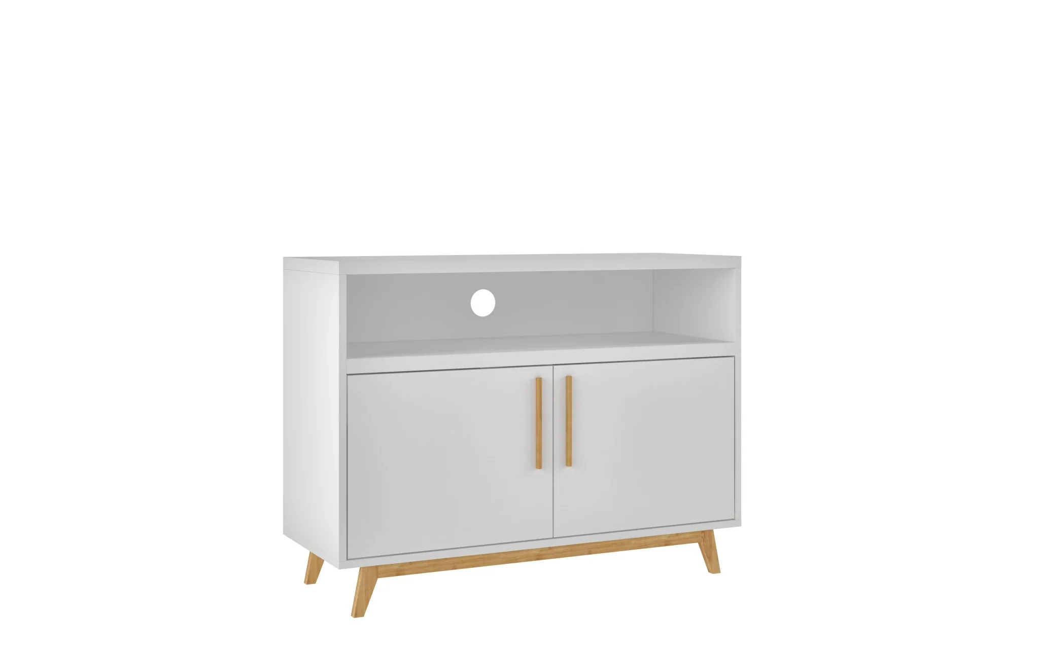 Modern Black And Natural Two Door Console Table By Homeroots - Image 10