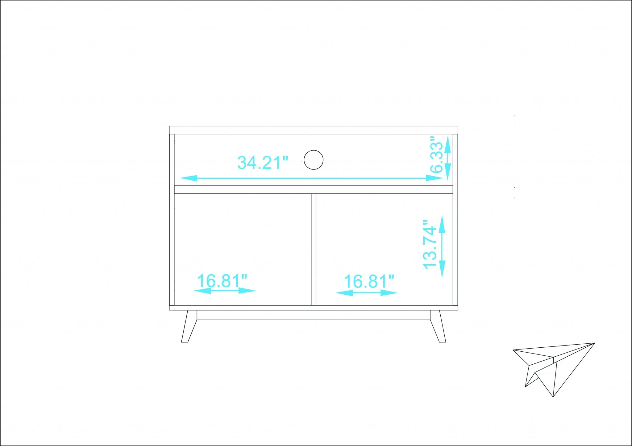 Modern Black And Natural Two Door Console Table By Homeroots - Image 14