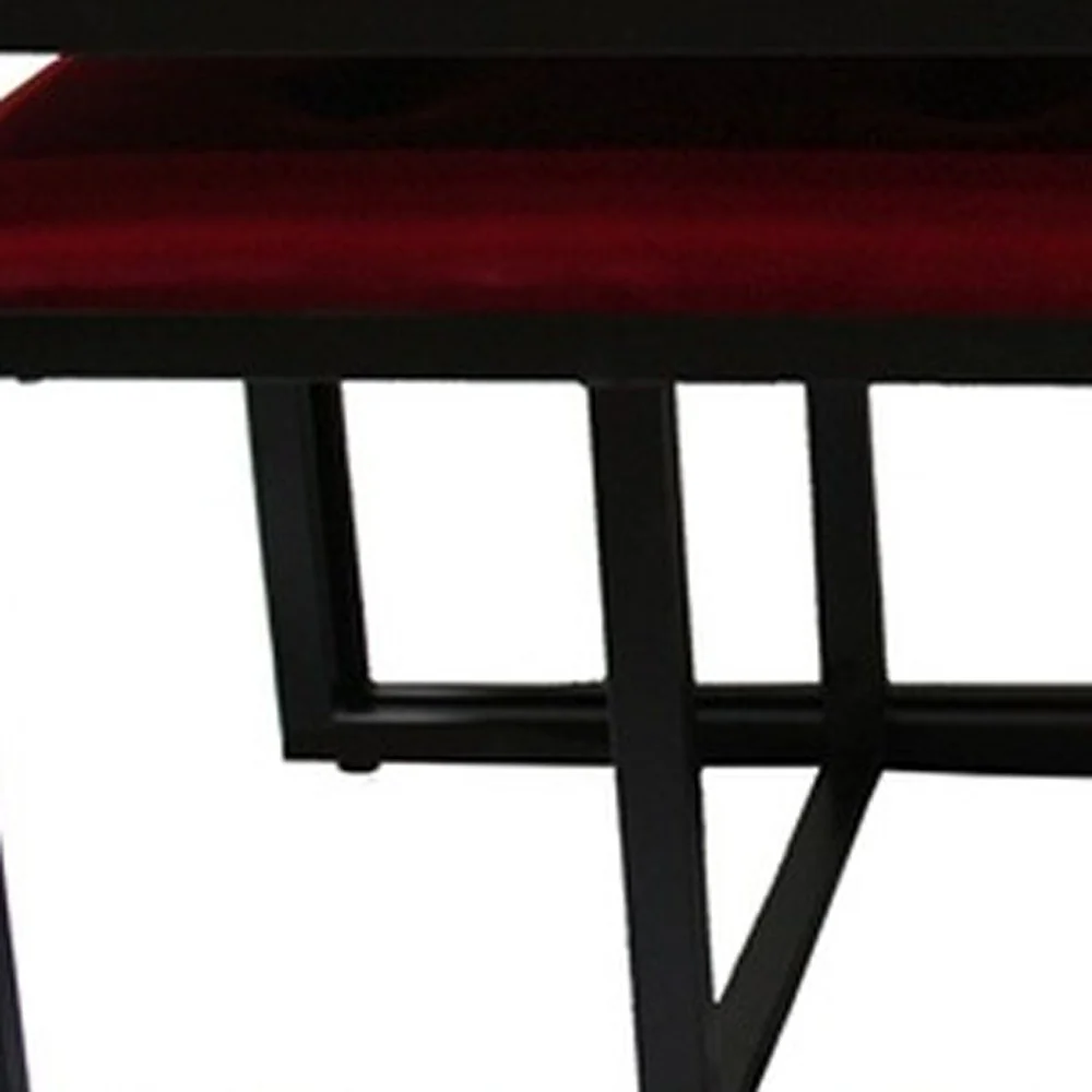 Modern Black and Red Metal Three Piece Bench Set By Homeroots - Image 8
