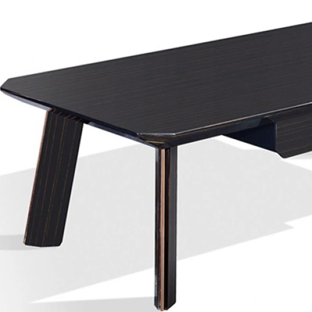 Modern Black and Rose Gold Coffee Table By Homeroots - Image 3