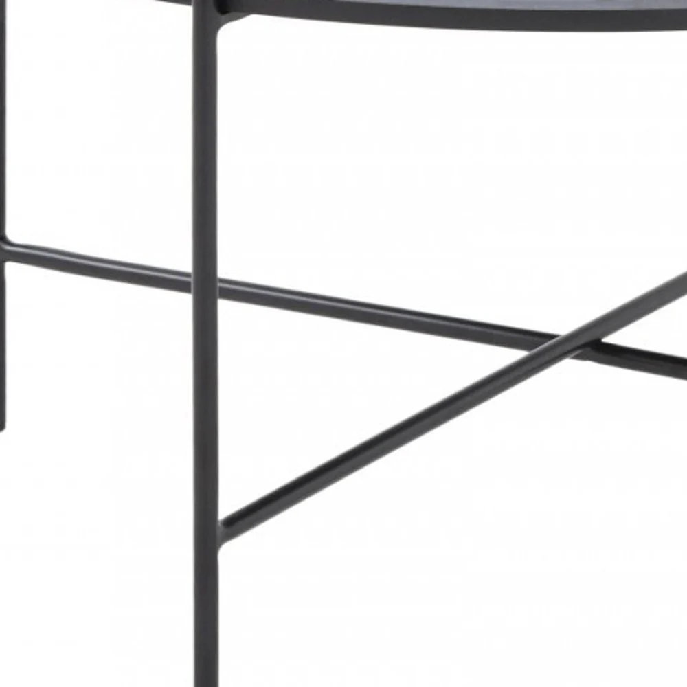 Modern Black Ceramic Round Coffee Table By Homeroots - Image 4
