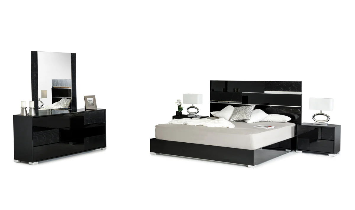 Modern Black Crocodile Finish 3 Drawer Dresser By Homeroots - Image 3