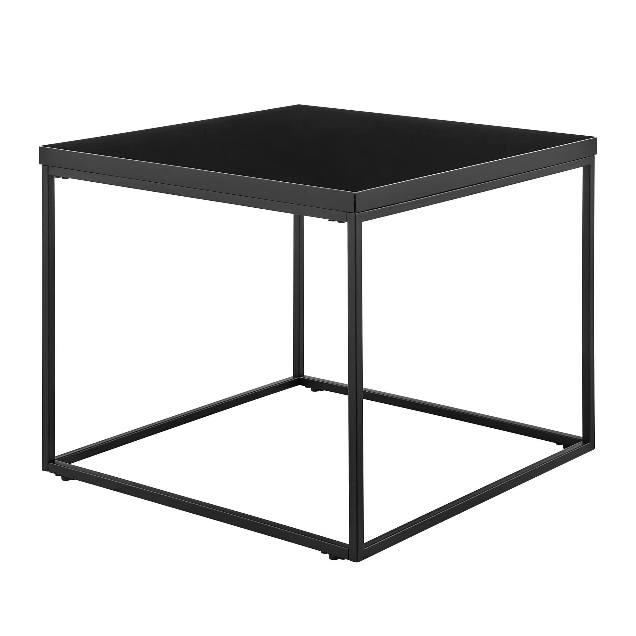 Modern Black Gloss and Matte Black Cube Side Table By Homeroots - Image 2