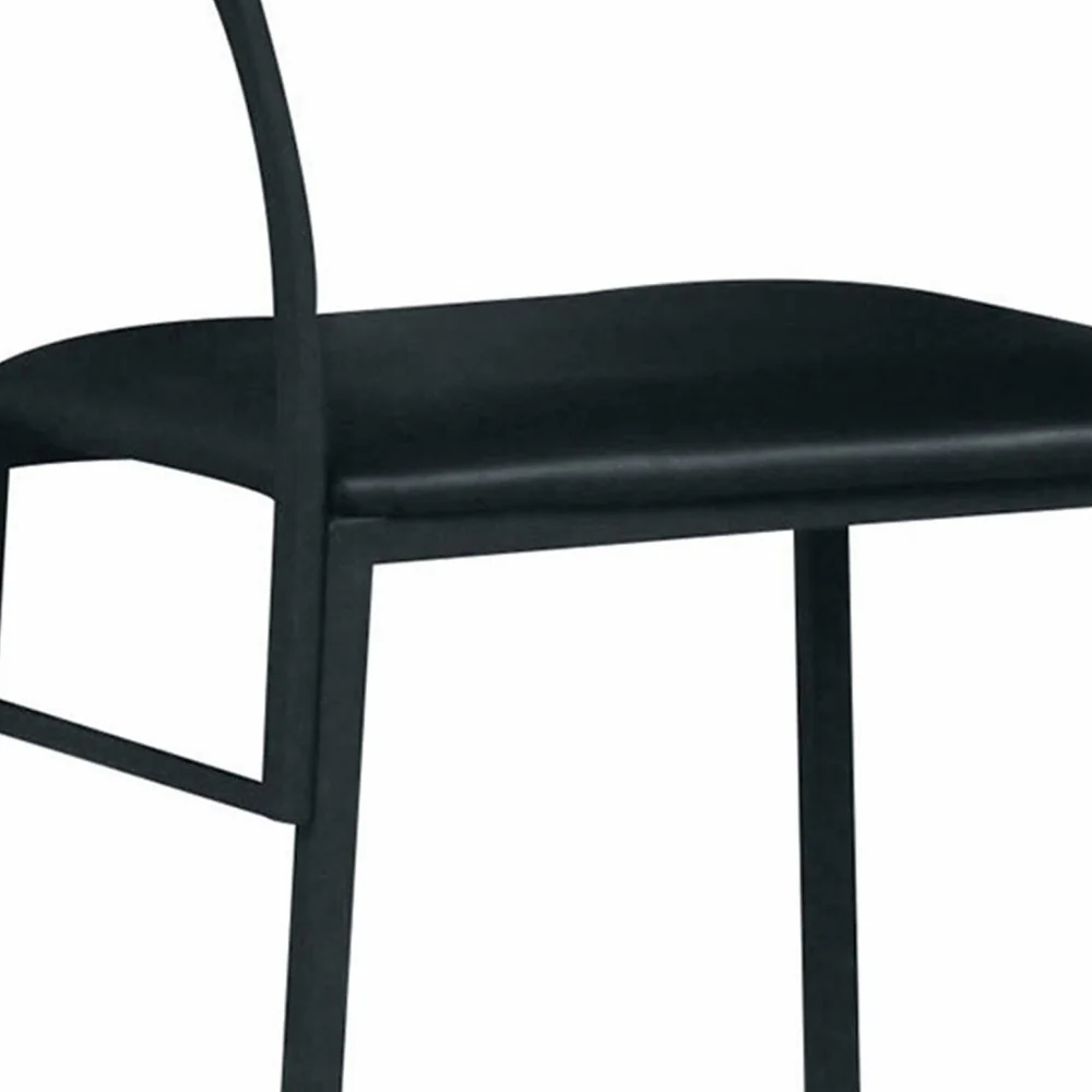 Modern Black Metal Upholstery Chair By Homeroots - Image 2