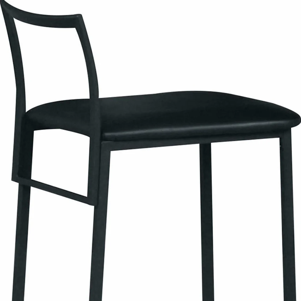 Modern Black Metal Upholstery Chair By Homeroots - Image 3