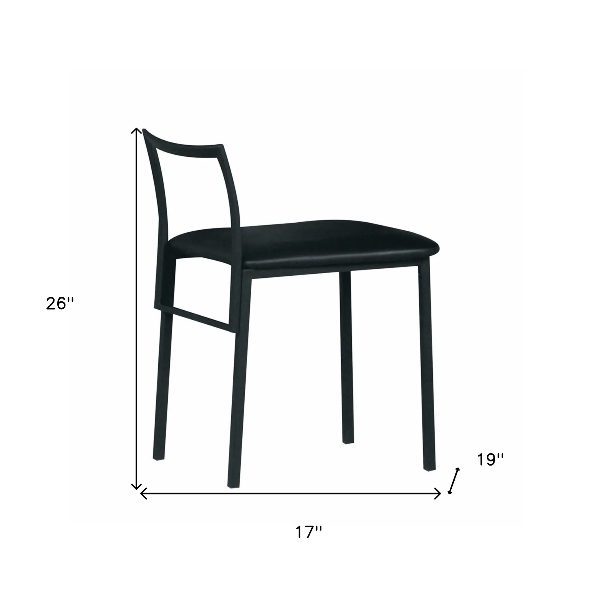 Modern Black Metal Upholstery Chair By Homeroots - Image 4