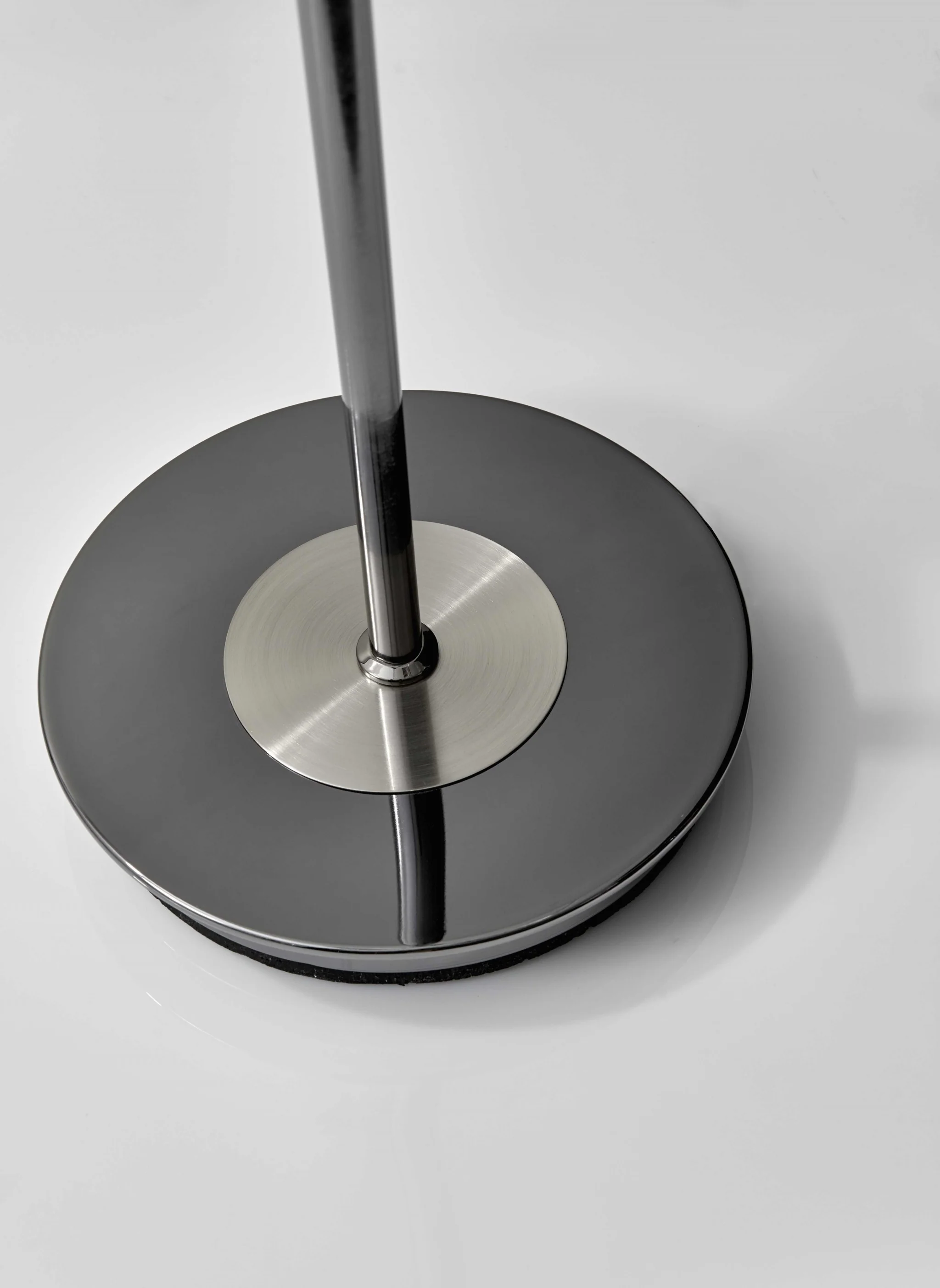 Modern Black Nickel Thick Pole Torchiere Floor Lamp - Image 3