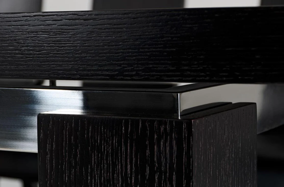 Modern Black Oak Finish Extendable Dining Table By Homeroots - Image 3