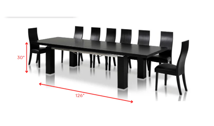Modern Black Oak Finish Extendable Dining Table By Homeroots - Image 4