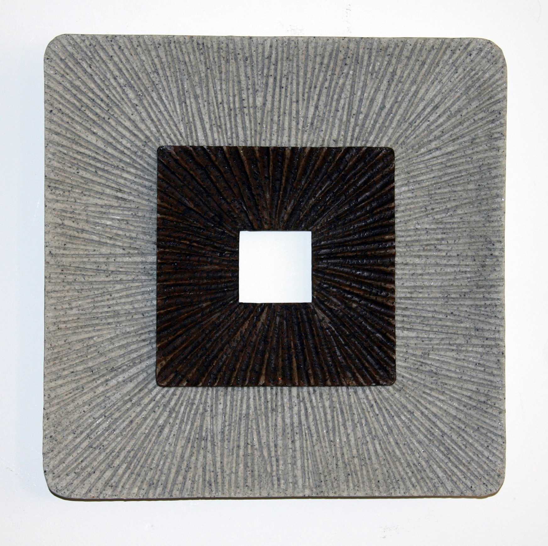 Modern Brown and Gray Ribbed Square Wall Art By Homeroots - Image 2