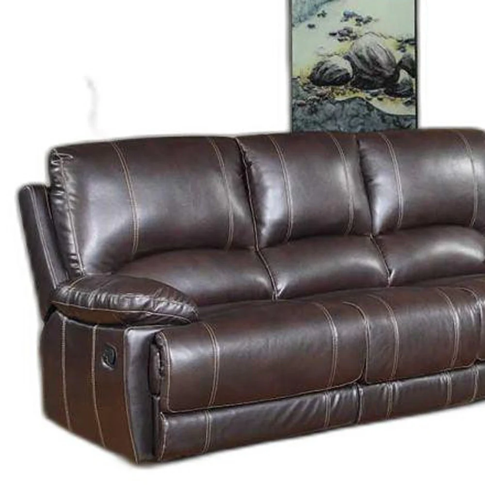Modern Brown Leather Sofa And Loveseat By Homeroots - 343890 - Image 5