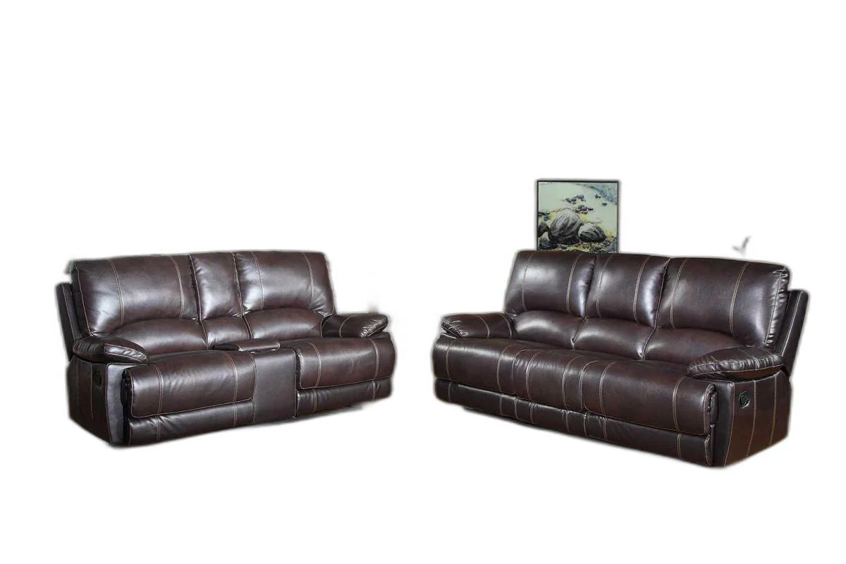 Modern Brown Sofa With Console Loveseat By Homeroots - Image 4
