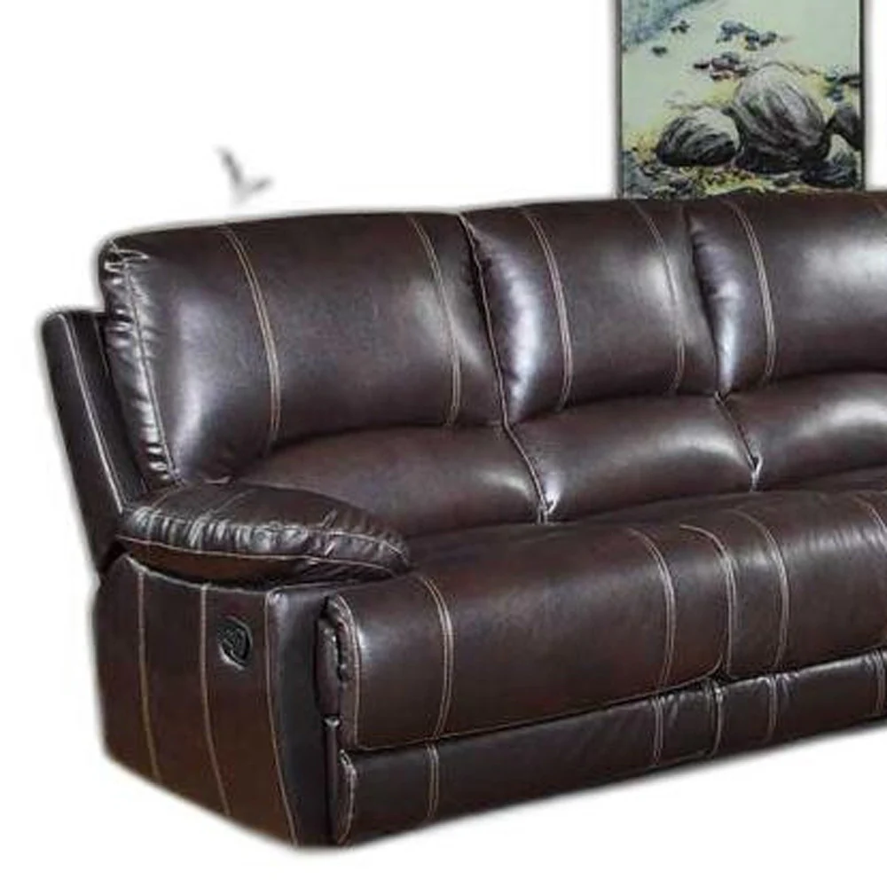 Modern Brown Sofa With Console Loveseat By Homeroots - Image 5