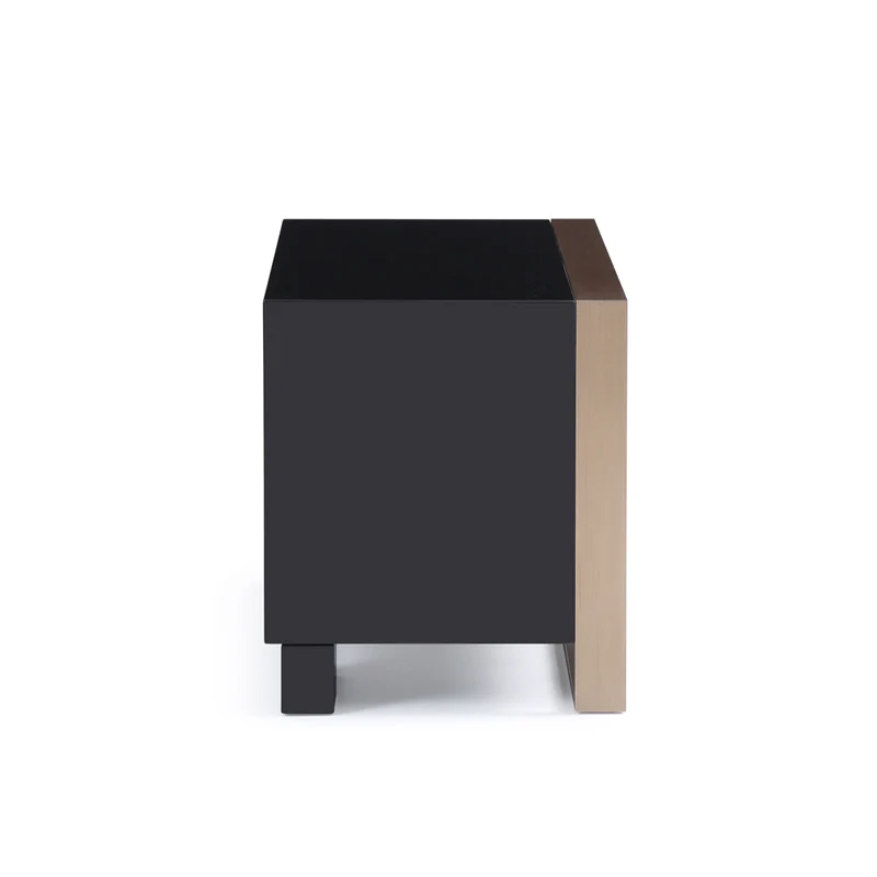 Modern Brushed Black And Bronze Nightstand By Homeroots - Image 5