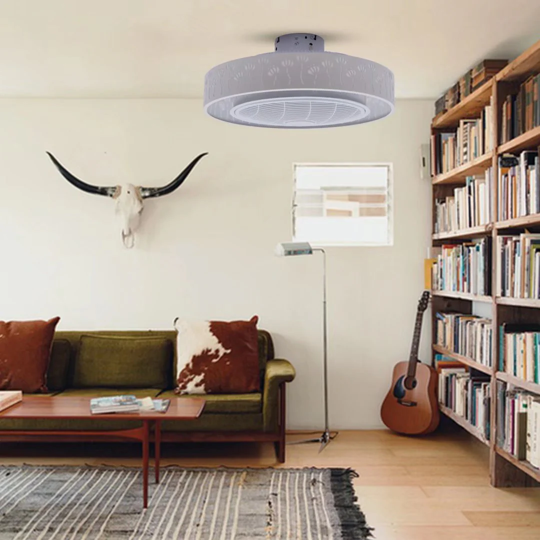 Modern Ceiling Fan and Light With Flower Details By Homeroots - Image 2