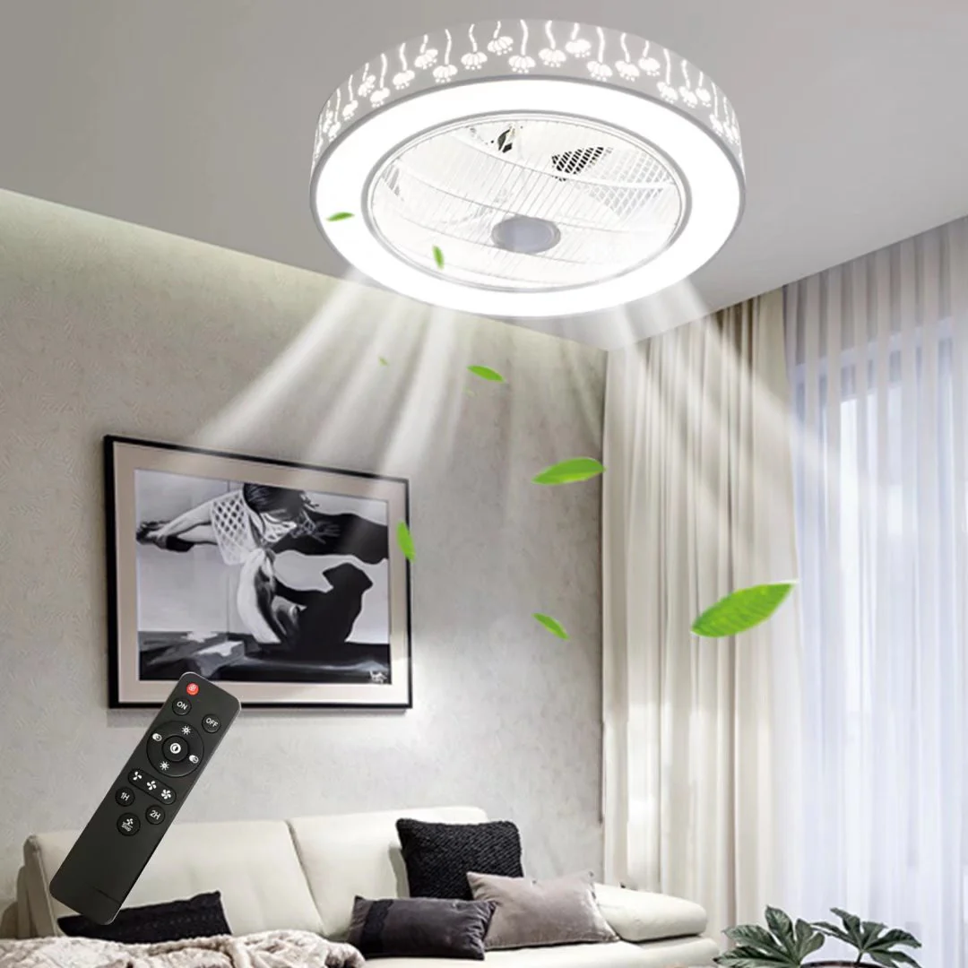 Modern Ceiling Fan and Light With Flower Details By Homeroots - Image 3