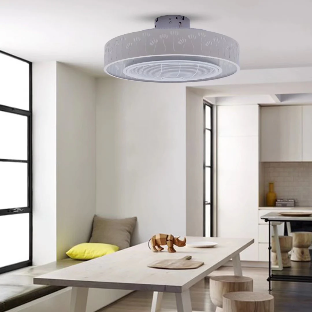 Modern Ceiling Fan and Light With Flower Details By Homeroots - Image 5