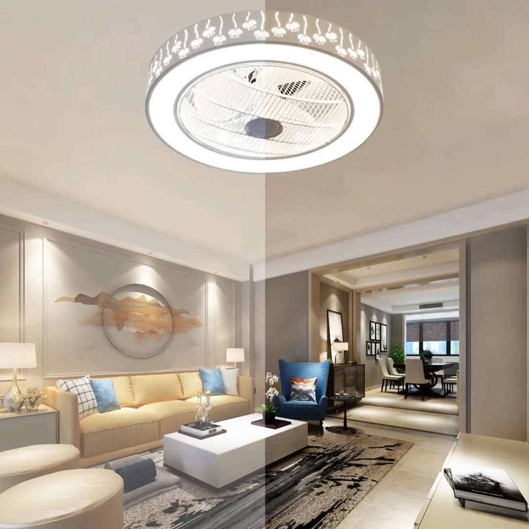Modern Ceiling Fan and Light With Flower Details By Homeroots - Image 6