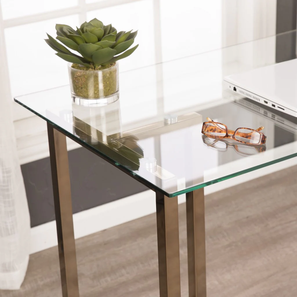Modern Champagne Writing Desk By Homeroots - Image 2